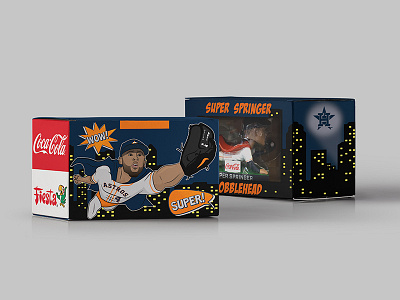 Super Springer Bobblehead Box astros baseball bobblehead coca cola coke george springer giveaway houston mlb promotion sports superhero