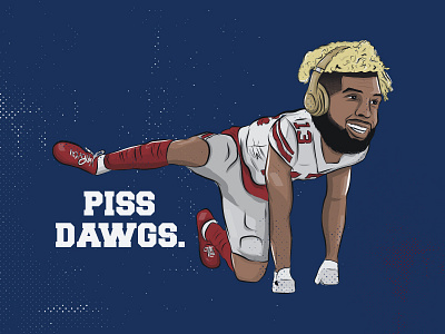 OBJ: Piss Dawg adobe draw football giants illustration ipad new york nfl obj odell beckham jr. sports