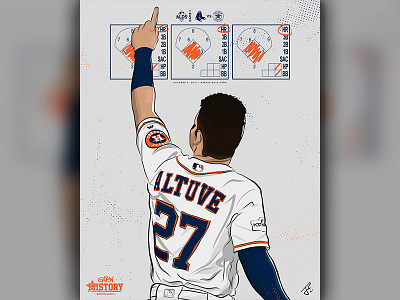 Jose Altuve: Curtain Call altuve astros baseball houston illustration mlb poster postseason print shirt sports vector