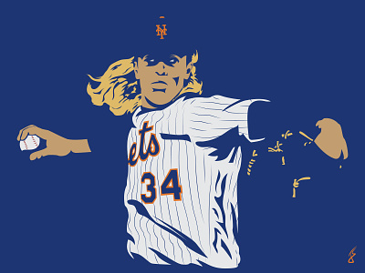 Noah baseball illustration mets mlb new york ny opening day print sports