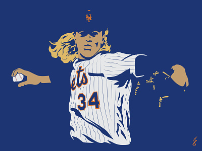 Noah 2 baseball illustration mets mlb new york ny opening day print sports