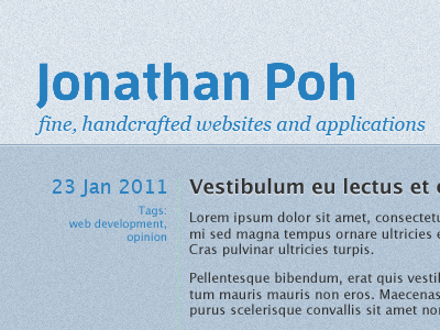 jonathanpoh.com homepage (blue) web personal