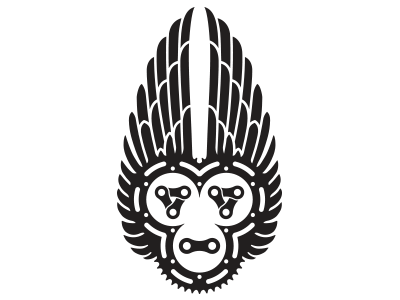 Cycling logo chain cycling gear monkey wings