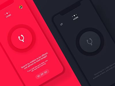 Dark Mode app badoo clean dark dark mode dark theme date dating datingapp ios ios app mobile app mobile ui night night mode red shazam simple tinder trigger