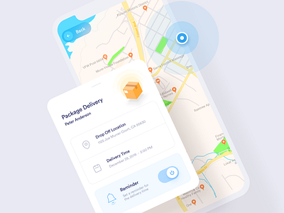 Drone Delivery app clean delivery delivery app delivery service delivery status delivery time drone flat ios location location pin map notification reminder simple status time uxui
