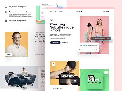 VEED.IO | Home Page Exploration v.1 brand design brand indentity branding clean hero image home page interface landing page minimal modern modern design simple subtitle typogaphy video video edit web web design website website design