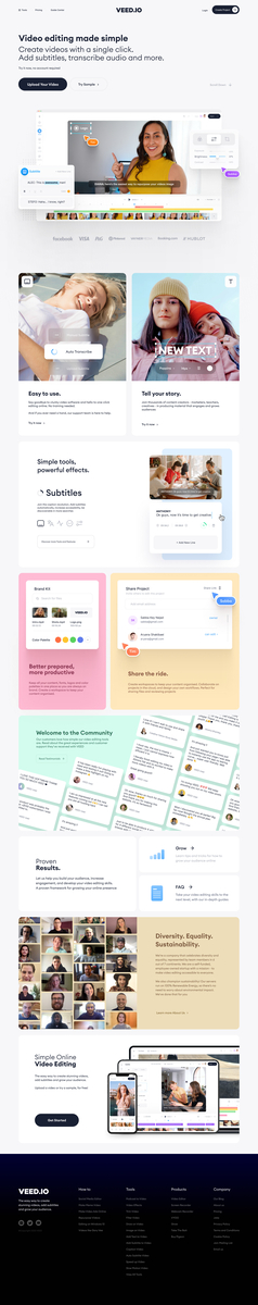 VEED.IO | Home Page Exploration V.6 By Aryana Shakibaei On Dribbble