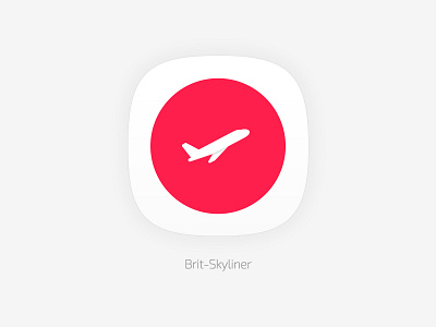 Brit-Skyliner airliner airplane airway app flat icon ios ios app iran red