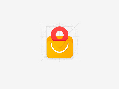 Location Base Shopping App - Logo icon app icon branding clean icon location logo material design shopping simple