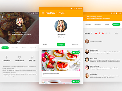 FoodMood Material Design android app application food material material design meal recipe social media ui user interface ux