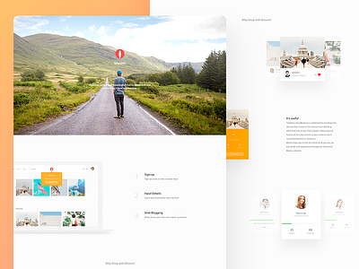 Blosim Landing Page clean journey landing landing page minimal site template travel trip voyage web app website