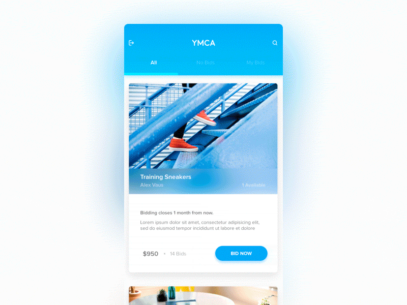 Fundraising mobile app for YMCA sell auction ecommerce shop purchase buy product ios application app bidding bid