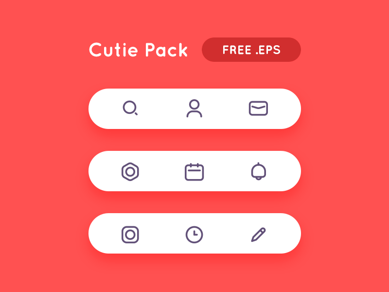 Cutie Icon Pack ai sag vector eps menu stroke outline icon set icon freebie free download