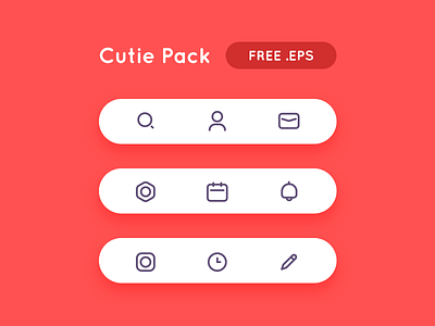 Cutie Icon Pack ai download eps free freebie icon icon set menu outline sag stroke vector
