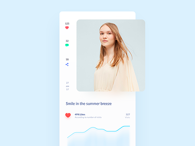 Post Status app comment dashboard graph information ios post simple stat status ui ux