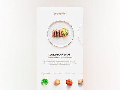 Coocktime. App app application clean food ingredient ios order restaurant simple ui ux