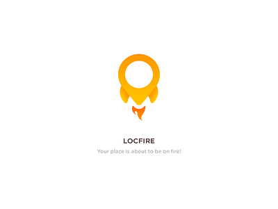Locfire Logo app icon brand branding design fire icon location logo rocket sign