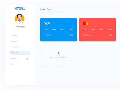 Viabill - Credit Cards account buy cards credit credit card dashboard ecomerce ecommerce mastercard pay payment payment method platform profile purchase shop shopping store ui visa