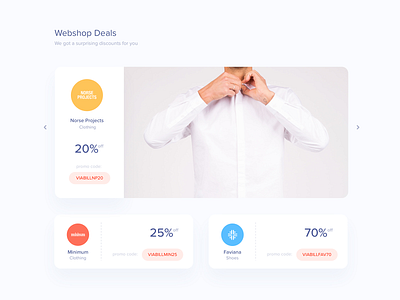 Viabill - Deals banner cards coupon deal discount off sale slider