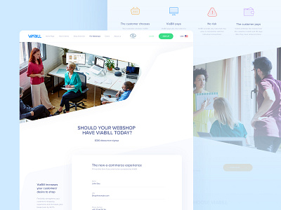 Viabill - Webshop clean design ecommence landing landing page page simple site web web design webpage webpage design website