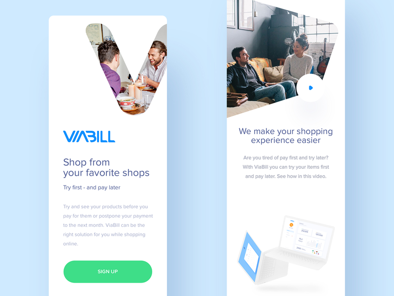 Viabill - Landing Page (Mobile Version) app application clean design landing landing page mobile simple ui ux web webpage website