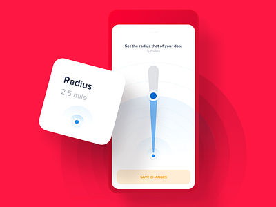 Radius Preference | Popup Layer card card design clean cute design distance location morden popup design preference settings simple slider
