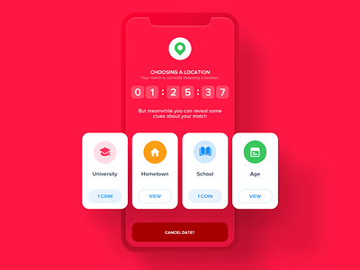 Waiting Screen app card card system cards clean countdown countdown timer ios loading loading screen location map number please wait red simple timer wait waiting waiting screen