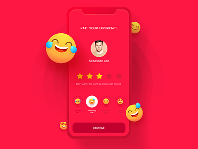Rate The Date clean comment cute date dating app emoji experience ios rank review simple smiley star sticker submit survey ui ux