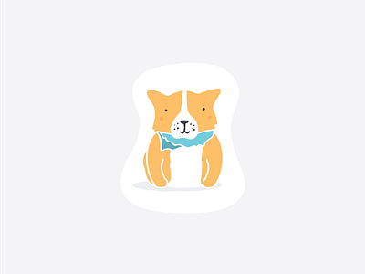 Pooch corgi dog illustration simple vector