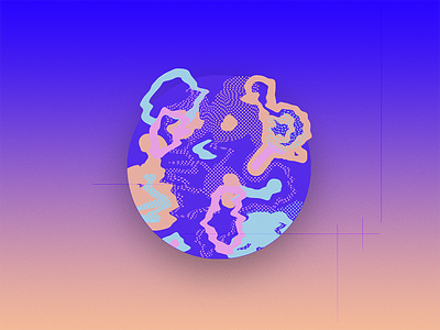 World doodle dots gradient graphic sphere world