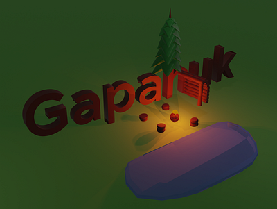Gapahuk Darkmode 3d experiment graphic low poly