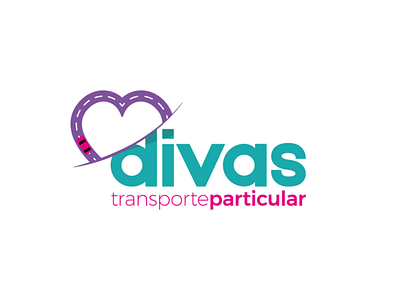 Divas Logo branding car chauffeur cute design divas driver heart logo road woman