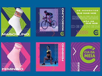 Cia da Meia - social media brazil colorful esportivo instagram socks sports template visual identity
