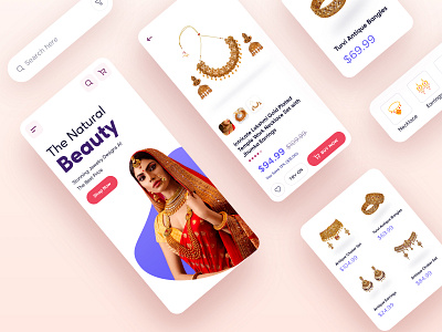 Jewellery App app app design behance clean creative design dribbble flat graphic design icon jewelry luxury mobile app shop store typography ui uiux web widget