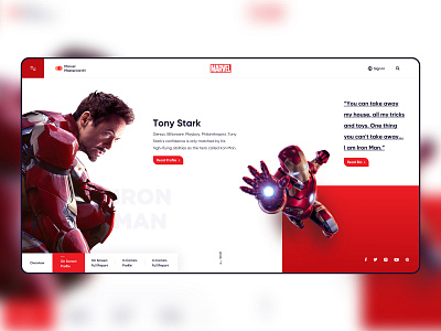 Marvel Characters Page avengers behance character clean creative design dribbble flat graphic design illustration inspiration ironman marvel simple typography ui uiux ux web webdesign