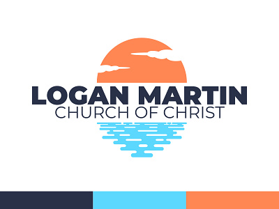 Logan Martin Church of Christ branding church church design church logo church of christ churchdesign lake logo logos sun sunset sunset logo vector water