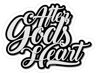 After God’s Heart - Sticker & Lettering church design lettering sticker