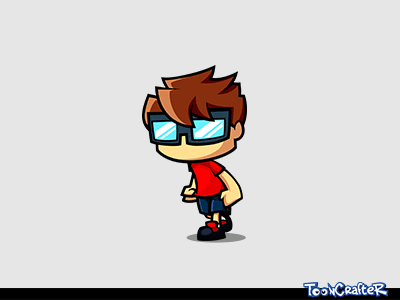 Tommy Geek - Character Animation [ run ] action animation cartoon casual character game geek gif motion run sprite