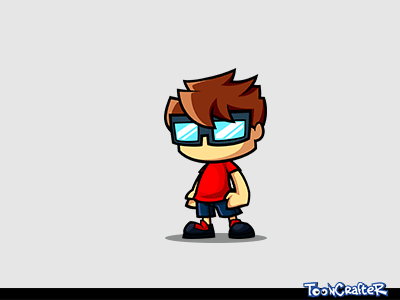 Tommy Geek - Character Animation [ celebrate / win ] action animation cartoon casual celebrate character game geek gif mission complete sprite success