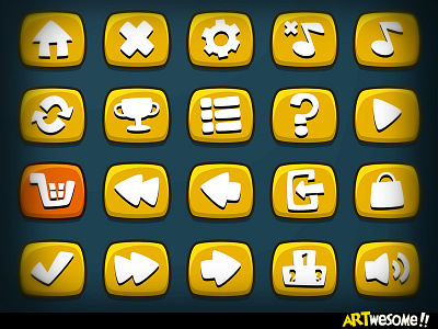 Freebie - Artwesome Mobile Game Icons button cartoon casual download free freebie game icon mobile vector