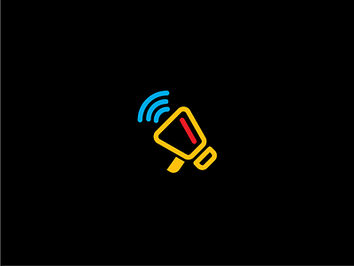 Megaphone Line Icon black blue design icon line logo megaphone red wifi yellow