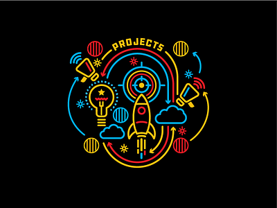 Creative Projects Center Line Illustration