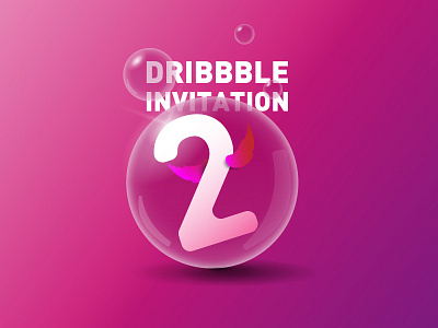 2 Dribbble Invites bestshot bubble dribbble invitation invite portfolio two invitation