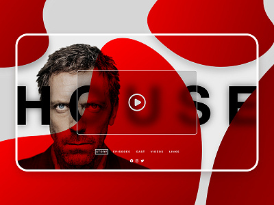 House MD Tv Series Homepage Concept UI Design concept house house illustration housemd interface onepage red tvseries web