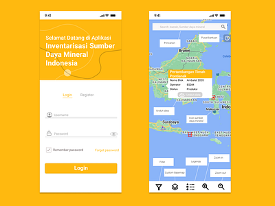 UI Aplikasi Geospasial animation geo geospatial graphic design spatial ui yellow