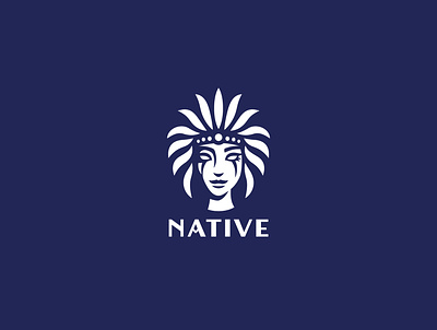 Native girl logo design branding design girl girl face girl logo illustration logo native american vector vectorart woman