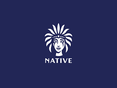 Native girl logo design