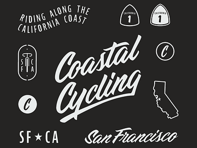 Coastal Cycling Brand Identity athletic branding athletics brand identity branding cycling design icon illustration lettering logo outdoor typography vector
