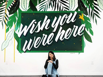 Wish You Were Here Mural design hand lettering illustration lettering murals typography