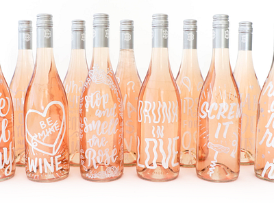 Project Rosé alcohol calligraphy design hand lettering illustration lettering quotes typography wine wine label